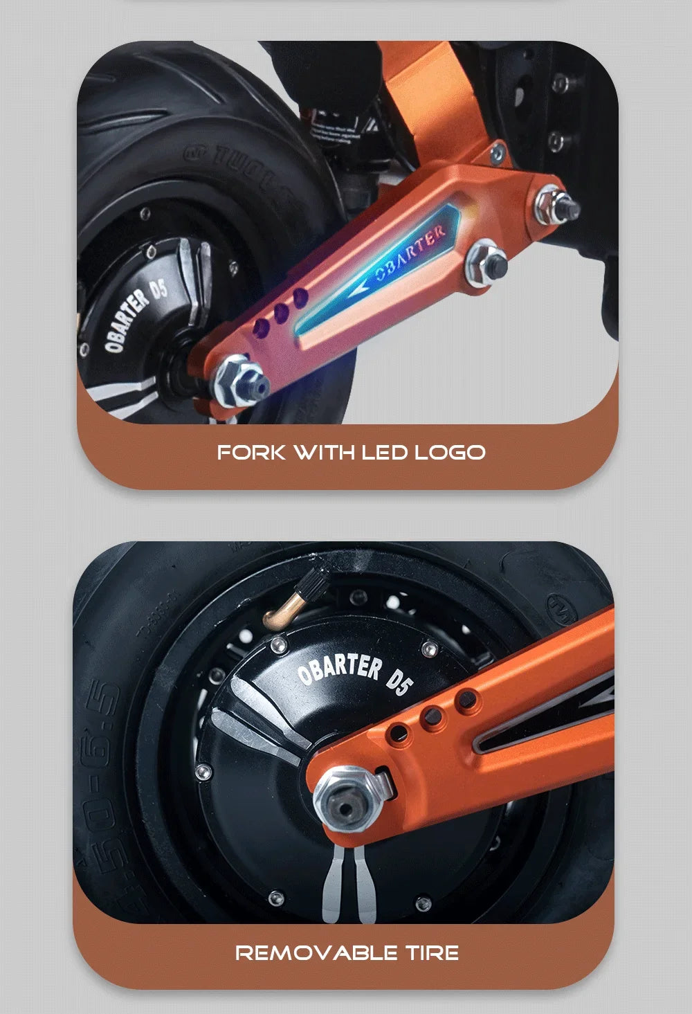 Obarter D5 Electric Scooter - 5000W, 70km/h Max Speed, Removable Battery
