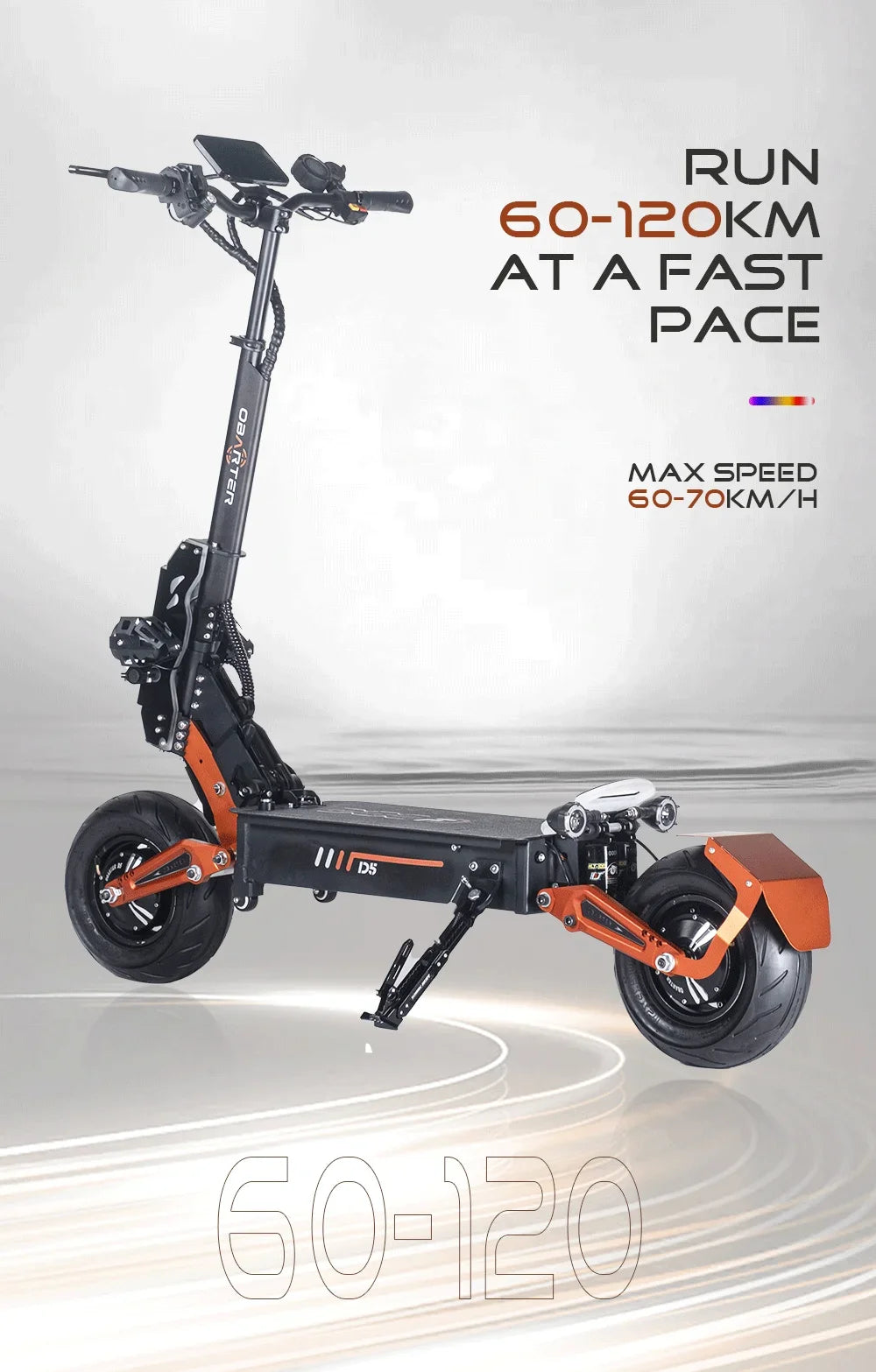 Obarter D5 Electric Scooter - 5000W, 70km/h Max Speed, Removable Battery