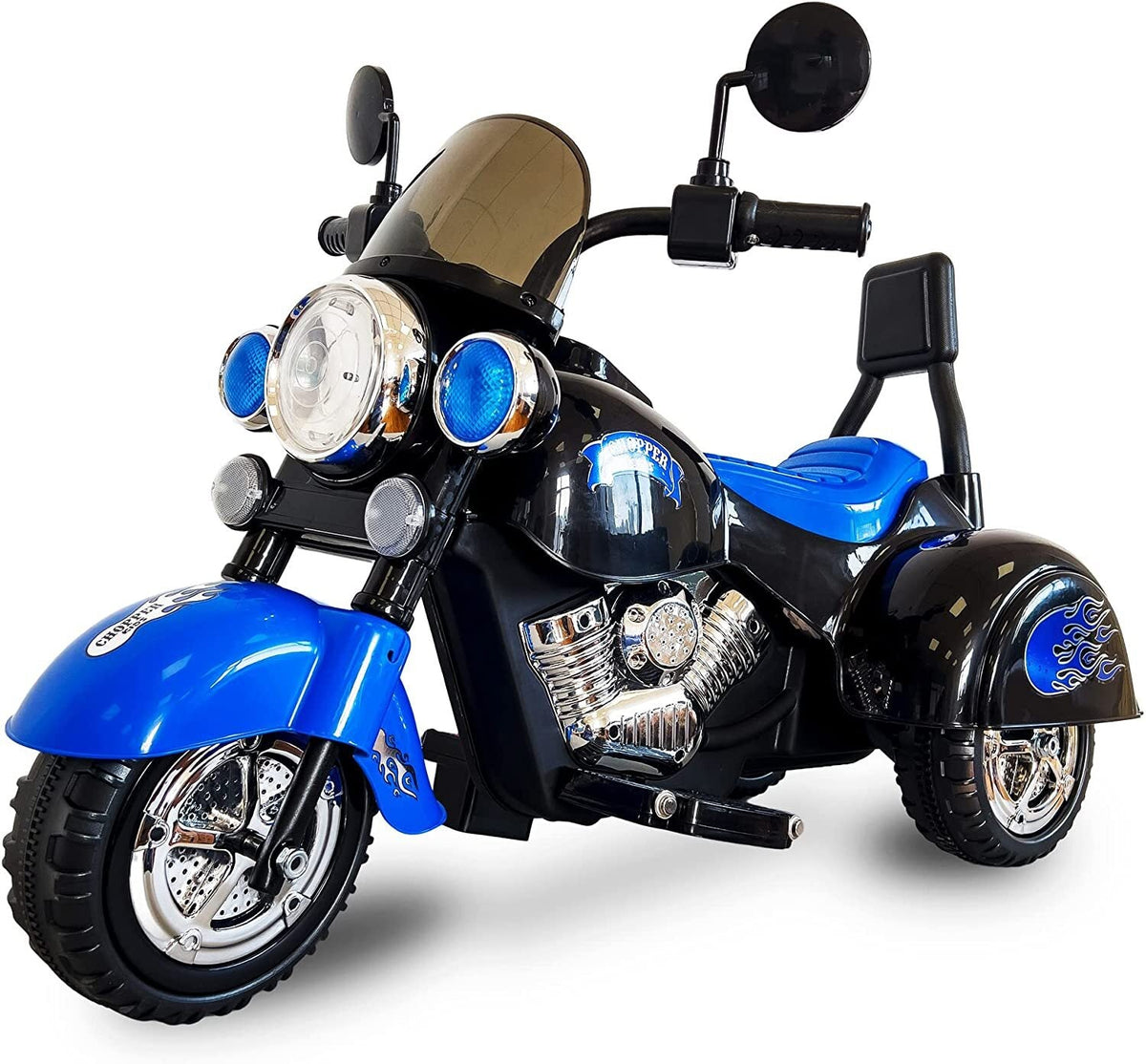 6V Rechargeable 3-Wheel Electric Ride-On Motorcycle for Kids with LED Headlights
