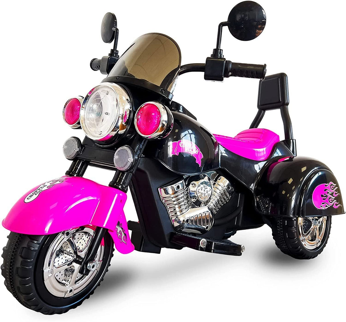 6V Rechargeable 3-Wheel Electric Ride-On Motorcycle for Kids with LED Headlights