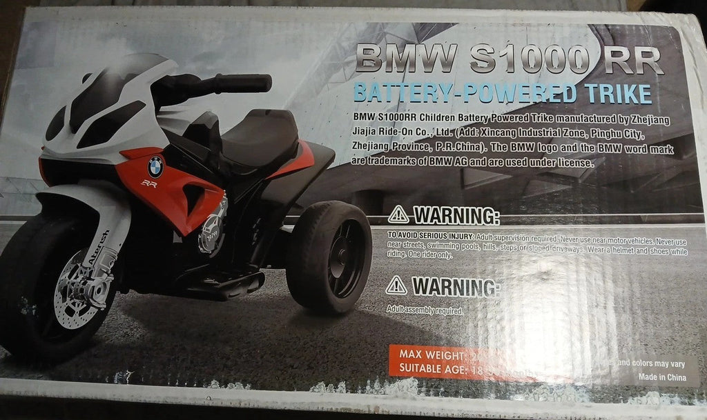 6V Kids Ride-On Tricycle Motorbike with MP3 Music Licensed BMW S1000 RR