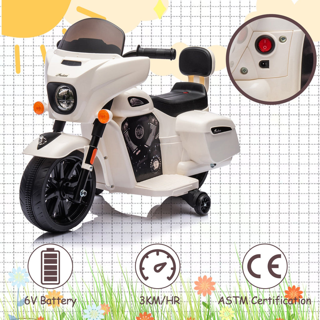 6V Electric Kids Ride-On Dirt Bike with USB AUX Music and Headlight