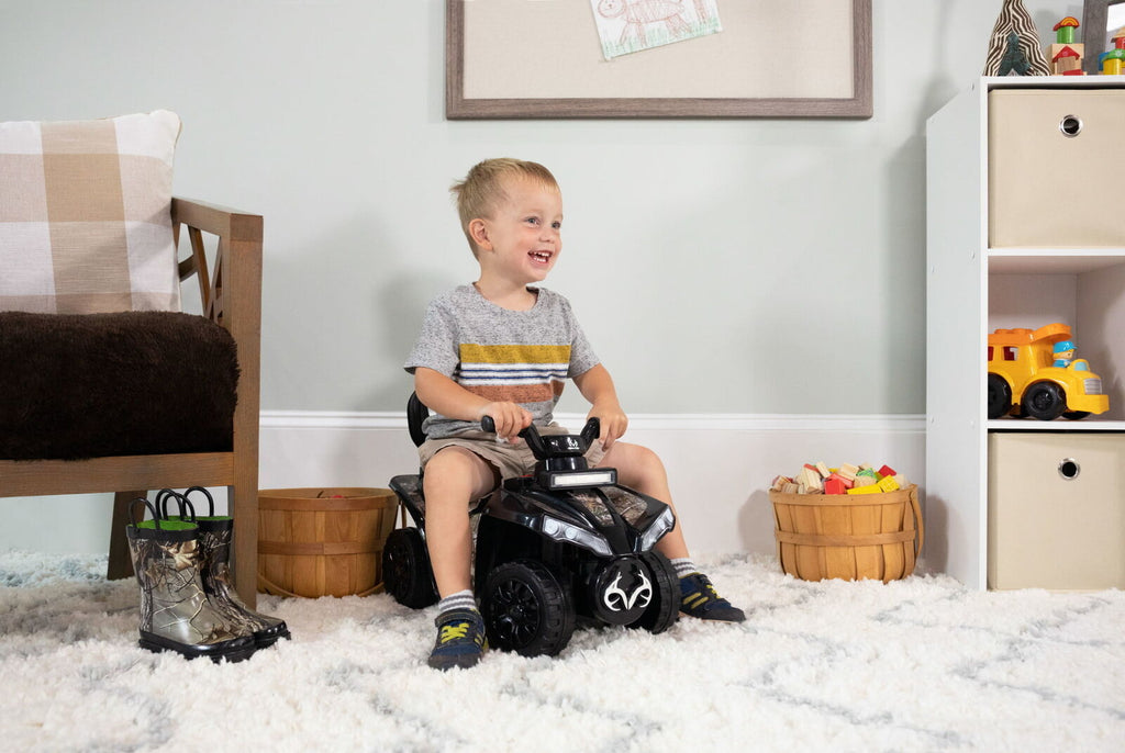 Camo Ride-On Toy Car with Storage Seat and 3 Animal Sounds