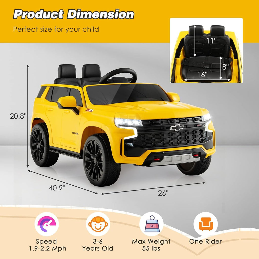 12V Licensed Chevrolet Tahoe Electric Ride-On Truck for Kids
