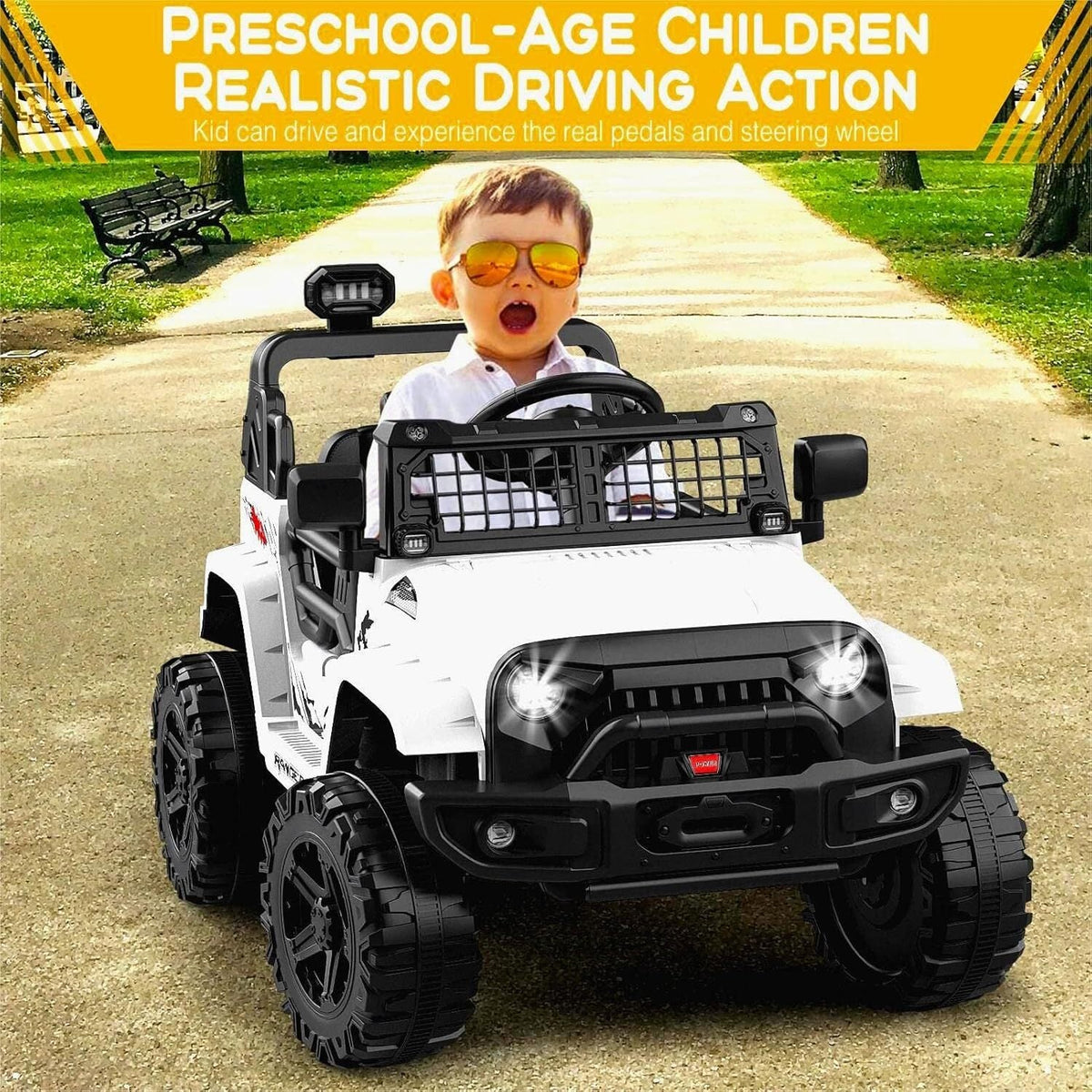 12V Electric Ride-On Truck Car for Kids with Remote Control and Music