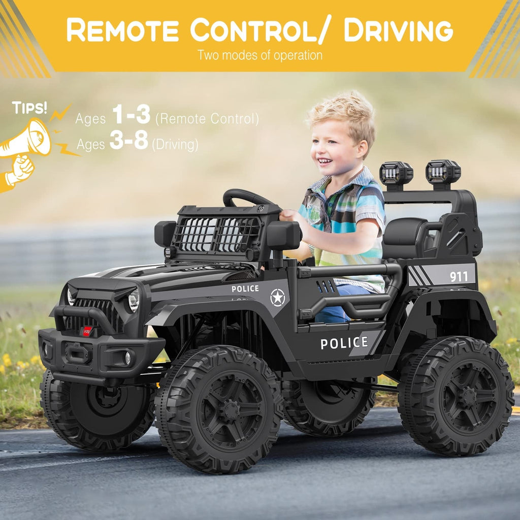 12V Kids Electric Ride-On Truck Car with Remote Control and Spring Suspension