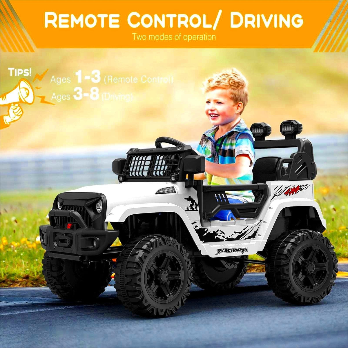 12V Kids Electric Ride-On Truck with Remote Control and Spring Suspension