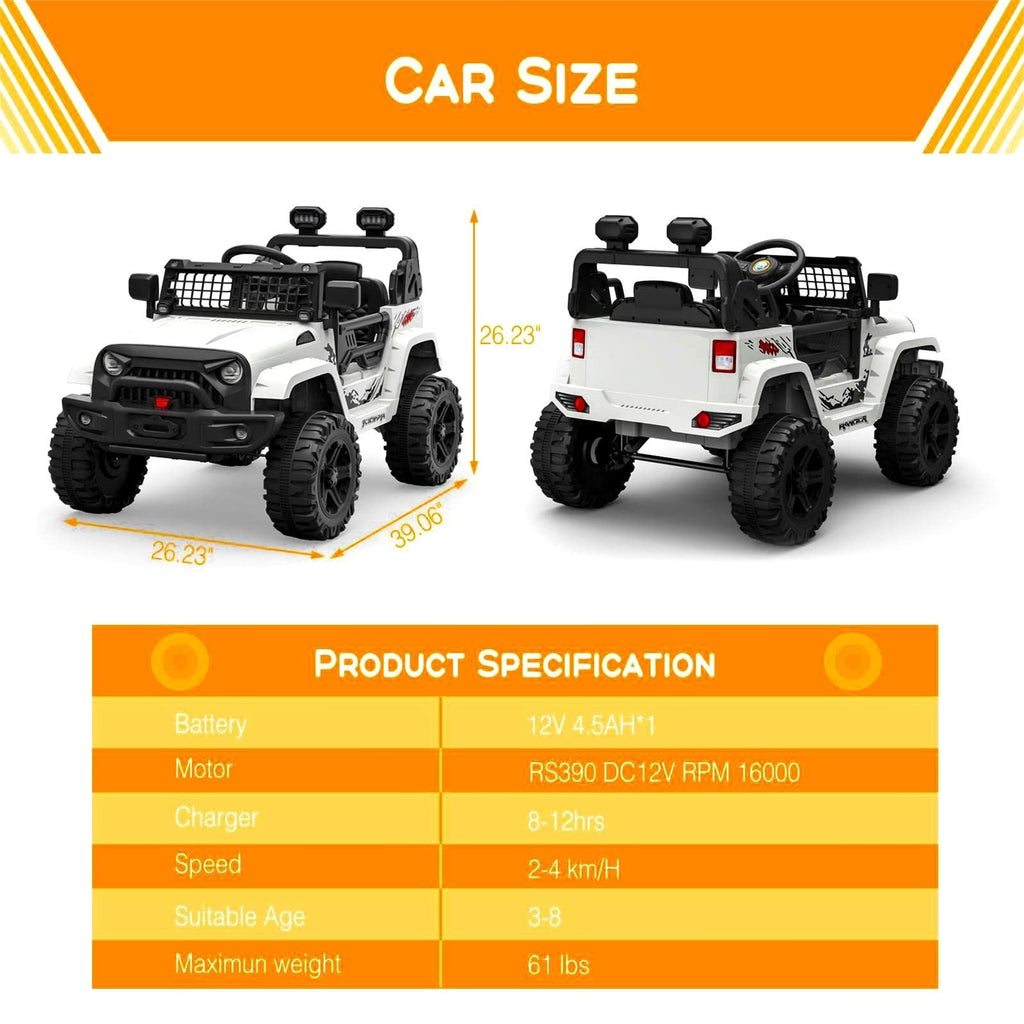 12V Kids Electric Ride-On Truck with Remote Control and Spring Suspension