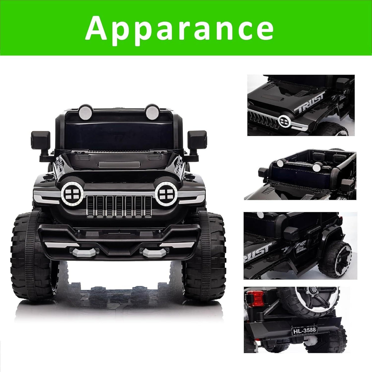 12V Electric Ride-On Truck Car for Kids Ages 3+ with 2.4G Remote Control