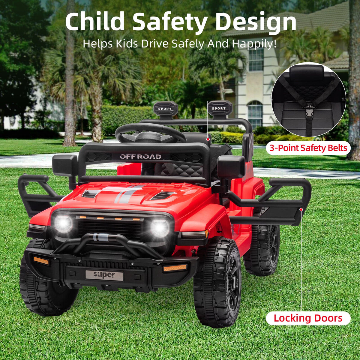 12V Battery-Powered Electric Ride-On Truck for Kids with Remote Control