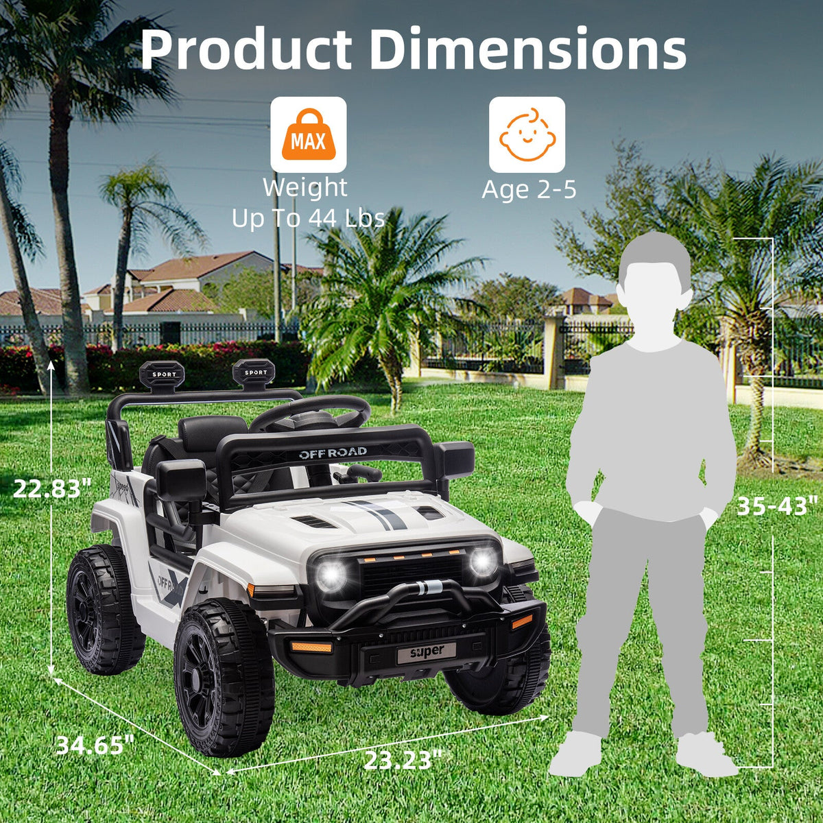 12V Battery-Powered Electric Ride-On Truck for Kids with Remote Control
