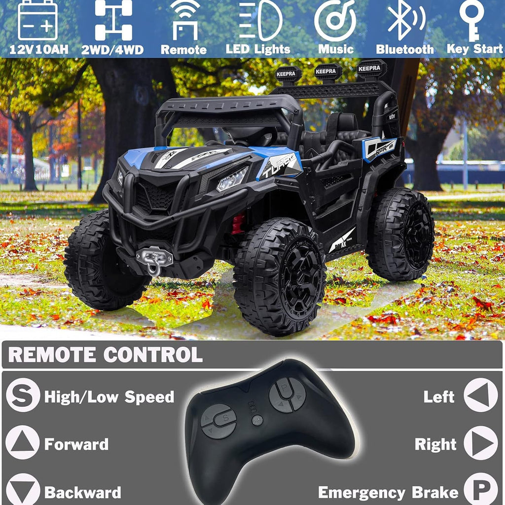 12V 4WD Electric Ride-On UTV Buggy for Kids with 10AH Battery