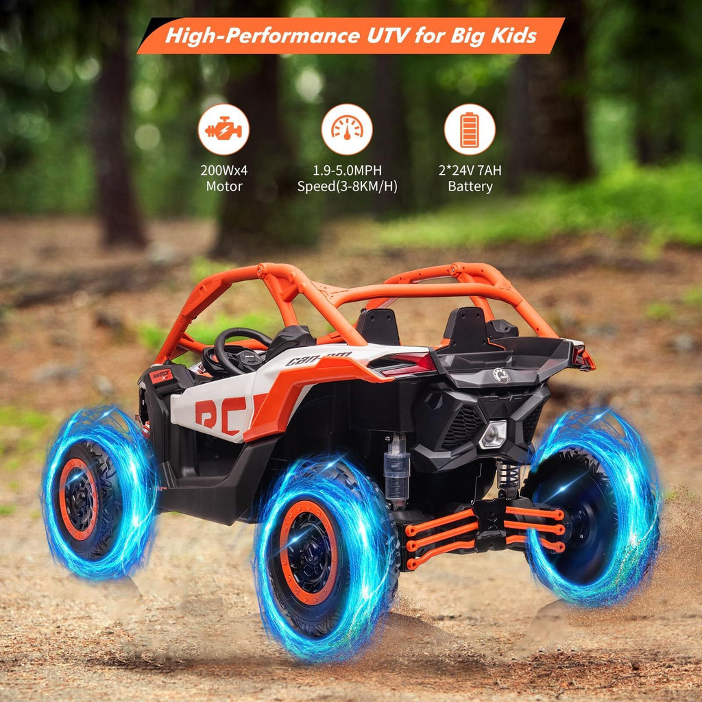 Electric 2-Seater Ride-On UTV Car with 24V 7AH Batteries and 200W Motor Licensed Can-Am Design