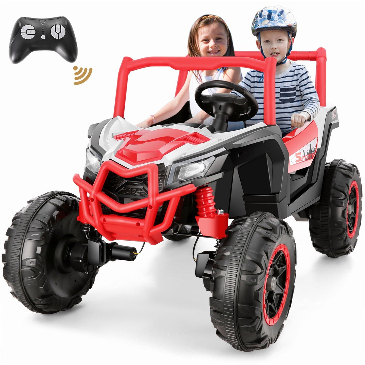 24V 4WD Off-Road Electric Ride-On UTV Car for Kids, 2-Seater with Remote Control and 4x200W Motors