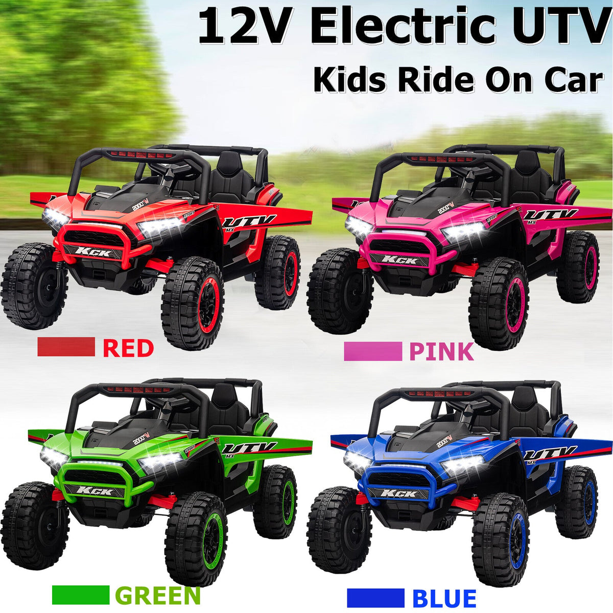 12V Battery-Powered Electric Off-Road UTV Ride-On Vehicle for Kids with Remote Control