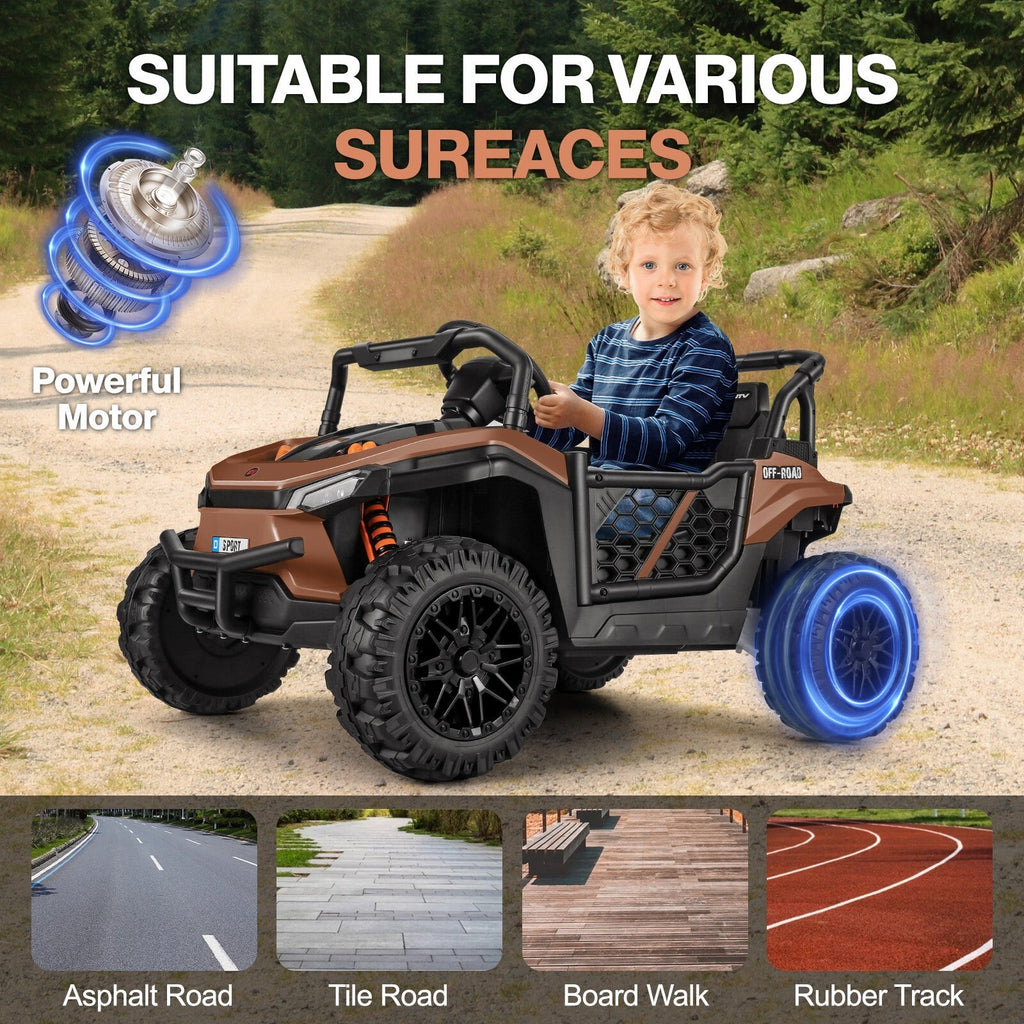 12V Battery-Powered Electric Off-Road UTV Ride-On Car for Kids with Remote Control